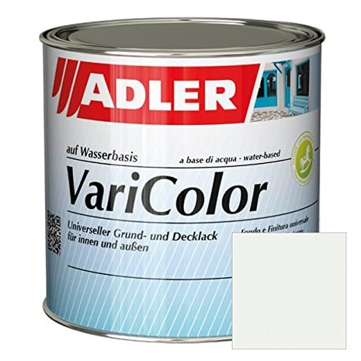 ADLER Varicolor 2in1 Acryl Buntlack für Innen und Außen - 2,5 l RAL9016 Verkehrsweiß Weiß - Wetterfester Lack und Grundierung - matt