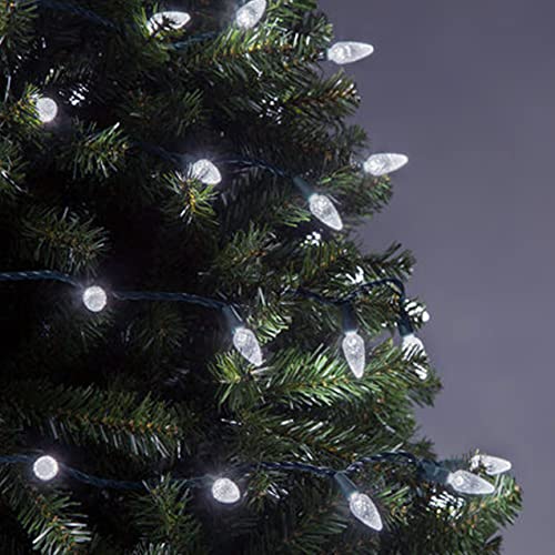 Image of C6 Christmas Lights 50 LED Cool White Strawberry 18ft Waterproof String Lights for Outdoor Indoor Garden Yard Home Party Christmas Tree Decorations (Cool White)