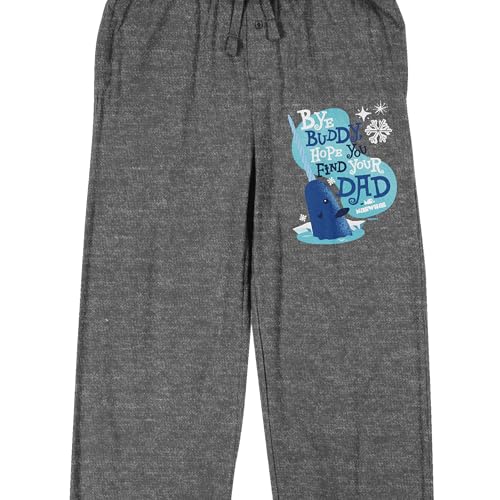 Elf Mr. Narwhal Bye, Buddy, Hope You Find Your Dad Men's Heather Gray Sleep Pajama Pants2