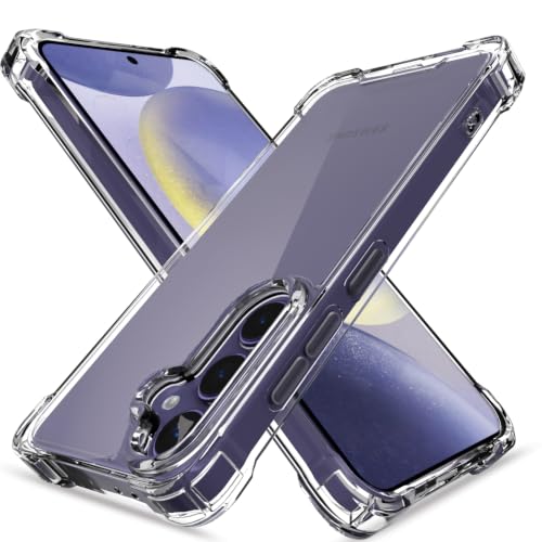 Image of Outlouders Back Cover for Samsung Galaxy S24 5G / S25 5G Clear Transparent PC + TPU Bumper Case with Raised Edges for Shockproof Protection (Transparent)