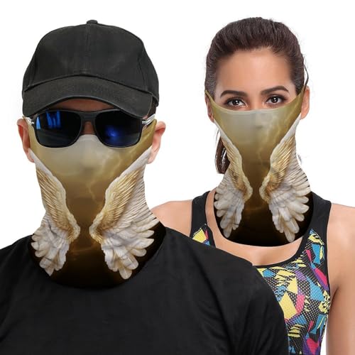 Neck Gaiter Angel Wing Face Mask for Travel Face Cover Scarf for Men Women Elastic Headbands Wind-proof Bandana for Skiing Fishing Hiking Cycling