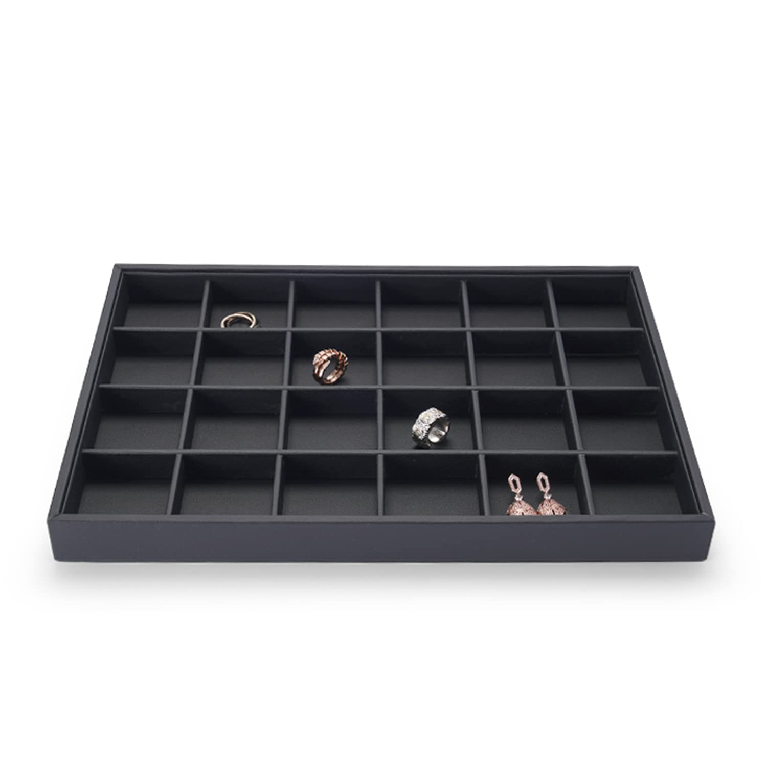 Support bijoux anti-rayures bague collier organiseur cuir PU