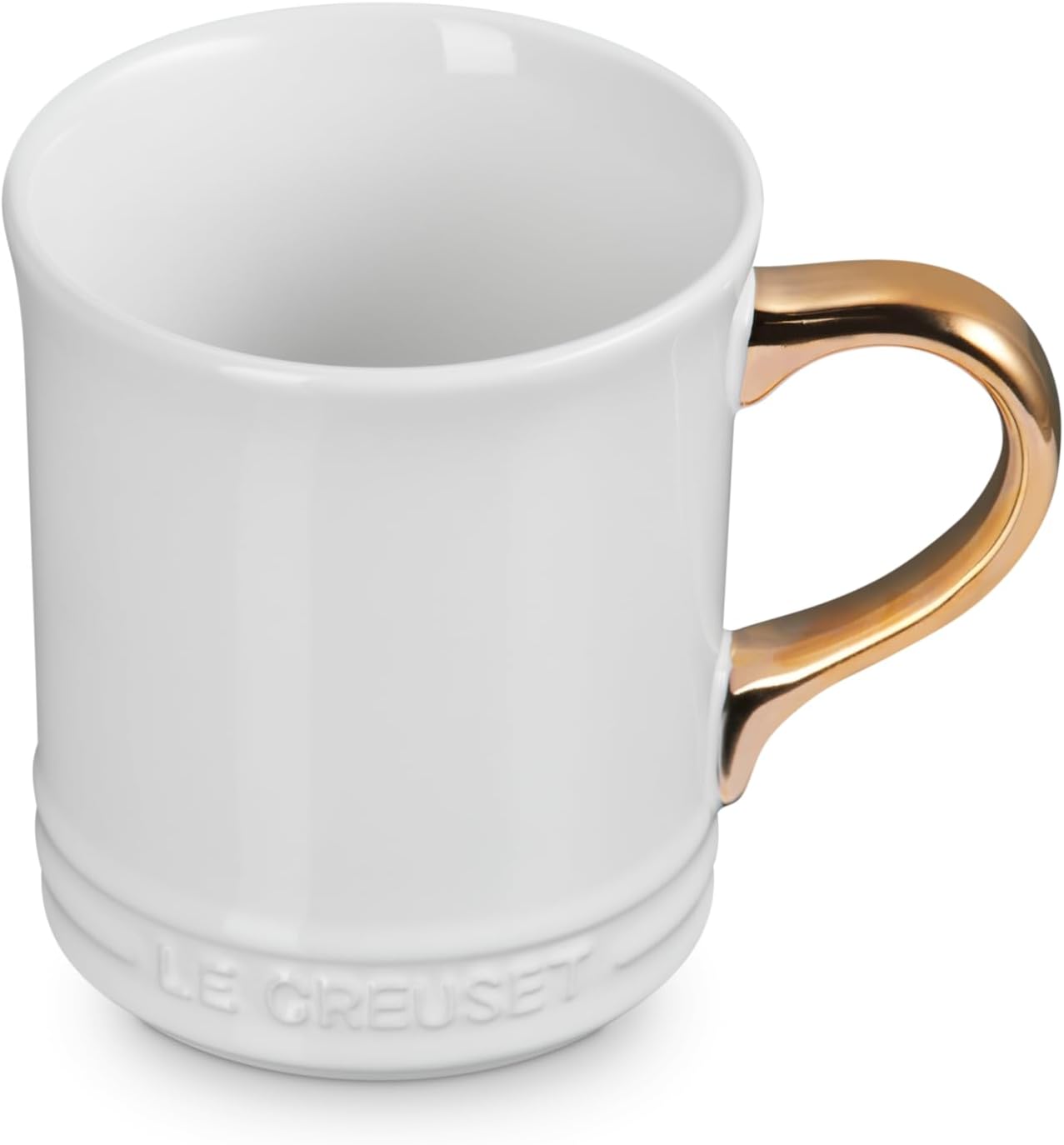 Le Creuset Vancouver Mug with Gold Metallic Handle, 14 oz., Cerise