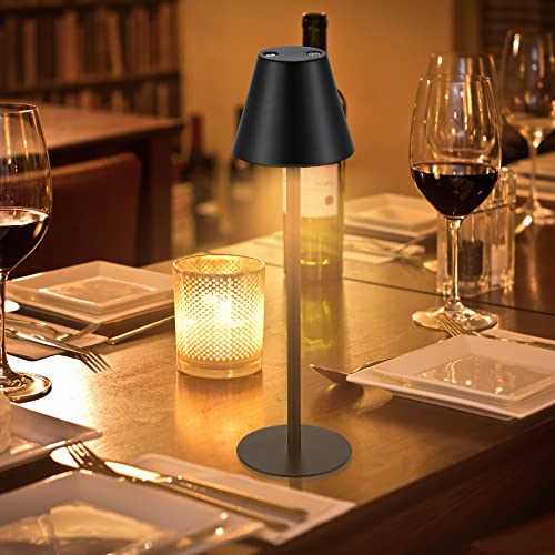 Ledlux Cordless Led Table Lamp, Rechargeable Desk Lamp, Wireless Small Night Light, Metal Modern Desk Light, Stepless Dimming, Touch Switch, For Bedroom/Coffee Table/Restaurant/Garden(Black,2 Pack) #TOP7