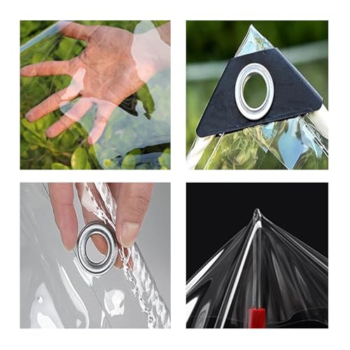 Toldo transparente exterior resistente a rayos UV con ojales 180x180 cm 4
