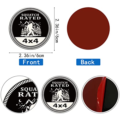 Image of Squatch Badge Rated Car Emblem, 4 x 4 Metal Automotive Bigfoot Badge 3D Metal Car Badges Emblems Round Decals Decals Stickers Compatible with Wrangler Vehicles Trucks