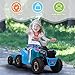 TOBBI 6V Ride On ATV with Trailer,4 Wheeler Electric Quad Vehicle for 3-6 Year,Electric Ride On Toy w/Music,Bluetooth,Safety Belt,Battery Powered 4-Wheeller Quad Car Toy
