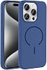 Kilifplus Apple iPhone 15 Pro Max ile Uyumlu Kılıf Renkli M-Safe Kablosuz Şarj Özellikli Silikon Kapak - Lacivert