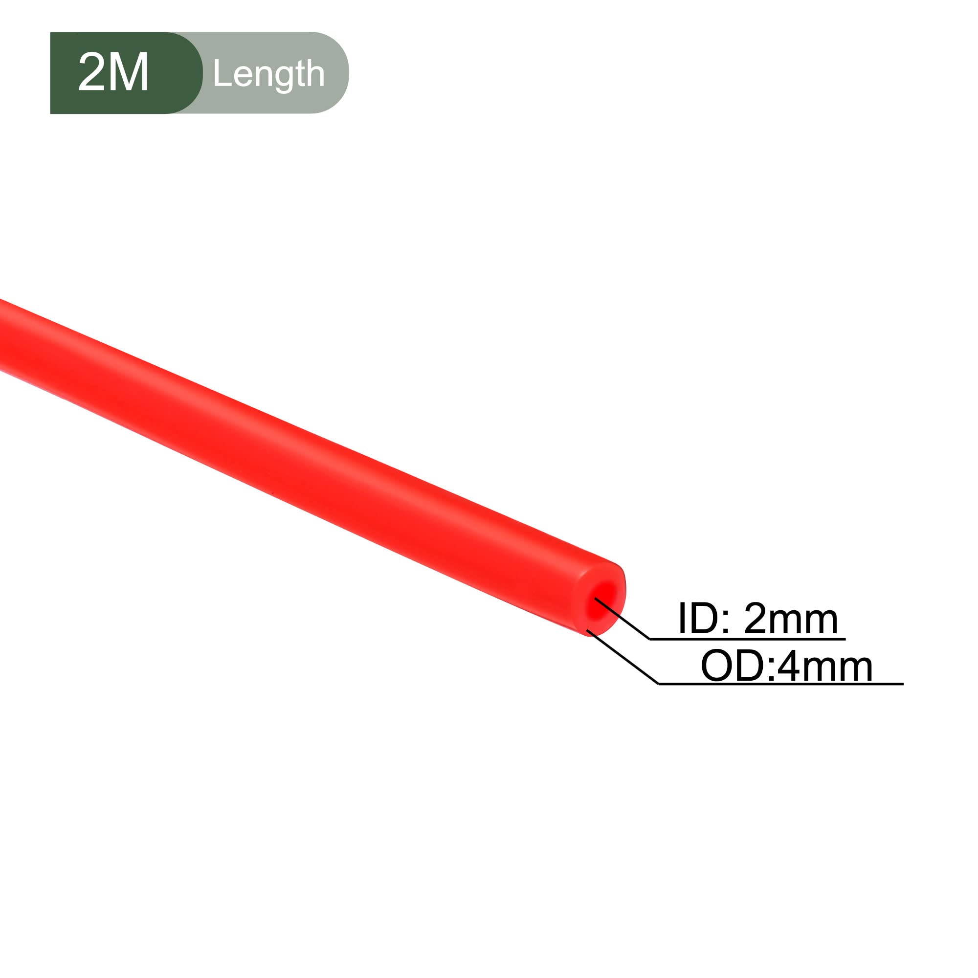 YOKIVE Silicone Tubing, Water Transfer Great for Pump(Red, 2x4mm IDxOD, 1m) - Image 2