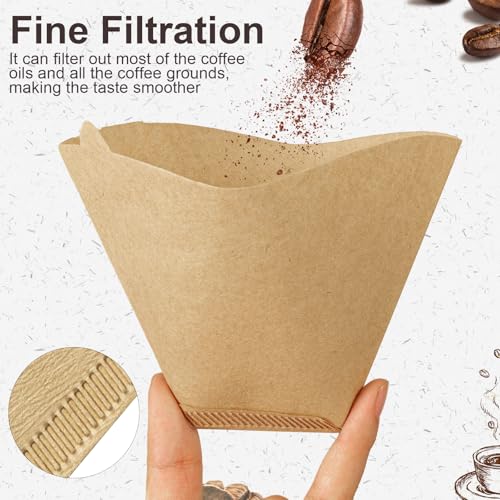 100Pcs Coffee Filters #4, Unbleached Natural Coffee Filters 8-12 Cup, Disposable Coffee Filters, 4 Cone Paper Compatible with Ninja Coffee Maker, Pour Over and Drip Coffee Maker - Thumbnail 4