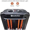 Comfort Zone Quartz Tower Space Heater, Portable Electric Heater with Infrared Heat, 2 Heat Settings, Adjustable Thermostat, Fan-Assisted Even Heat, Overheat & Tip-Over Protection, Black