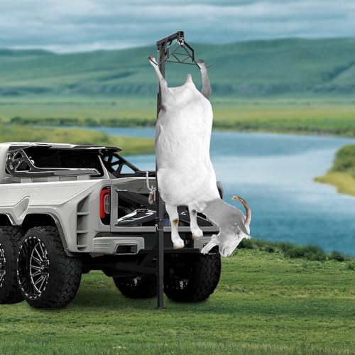 Aupitolt Truck Hitch Game Hunting Hoist - 600 lbs Capacity, Adjustable Deer Hoist with 360°Rrotated Handle and Extension Rod for Outdoor Hunting, Lifting Generators and Mowers