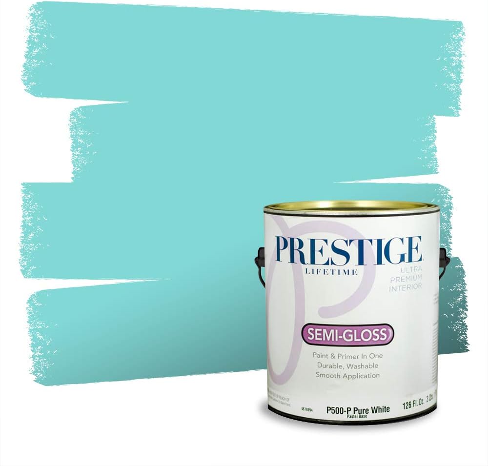 PRESTIGE Paints Interior Paint and Primer In One, 1-Gallon, Semi-Gloss, Comparable Match of Behr* Key Largo*