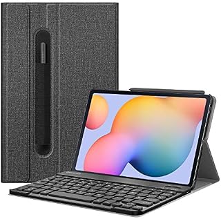 FINTIE Keyboard Case for Samsung Galaxy Tab S6 Lite 10.4 2022/2020 (SM-P610/P613/P615/P619), Slim Stand Cover with S Pen Holder, Detachable Wireless Bluetooth Keyboard (UK Version), Grey
