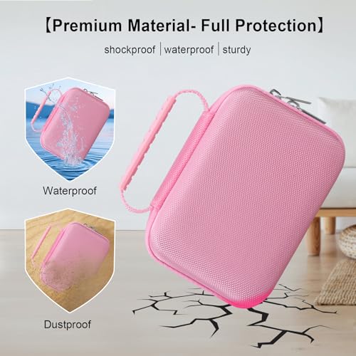 Image of Elonbo Carrying Case for iHealth Track Smart Upper Arm Blood Pressure Monitor, Wireless Bluetooth Blood Pressure Monitor Hard Travel Bag, Mesh Pocket fits Range Cuff. Pink