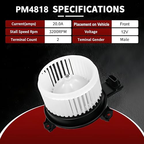 Image of Vetmor HVAC Heater Blower Motor PM4818 with Fan Cage Replacement for Honda CR-V 2017 2018 2019 2020 2021 2022 2023, Honda Odyssey 2018-2023, Replace# PM4818 79310TLAA51 79310THRA41