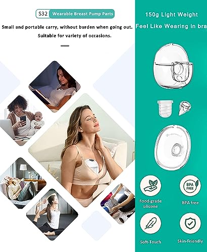 image for Coolle Breast Pump Parts Flange Shield 24mm Duckbill Valve Silicone Di