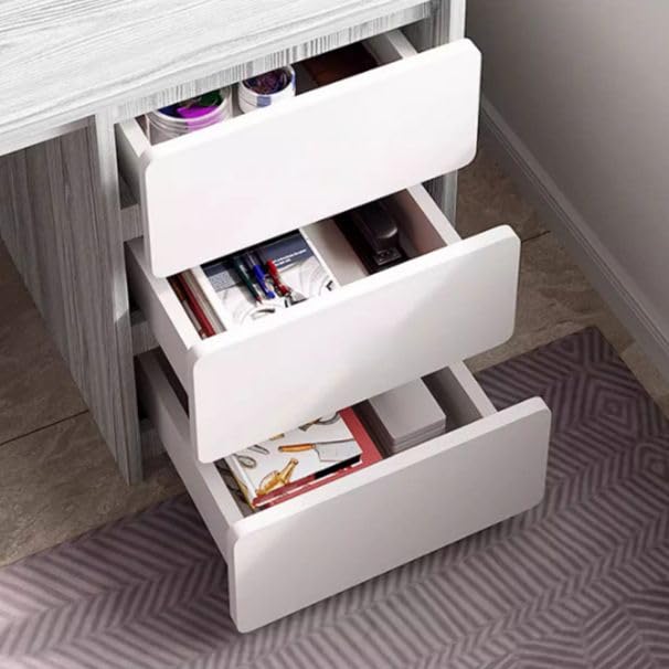 Moderna scrivania per computer in legno bianco, elegante tavolo da studio salvaspazio per casa e ufficio, postazione di lavoro compatta (120,7 x 50,8 x 73,7 cm (lunghezza x larghezza x altezza