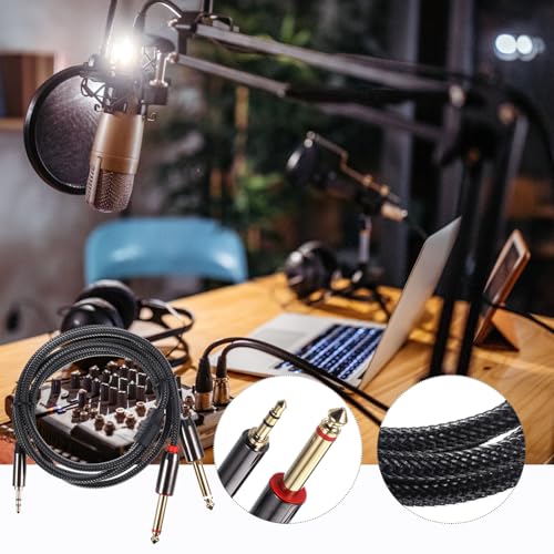 Cable divisor de audio 3.5mm a doble 6.35mm 1m miniatura 6