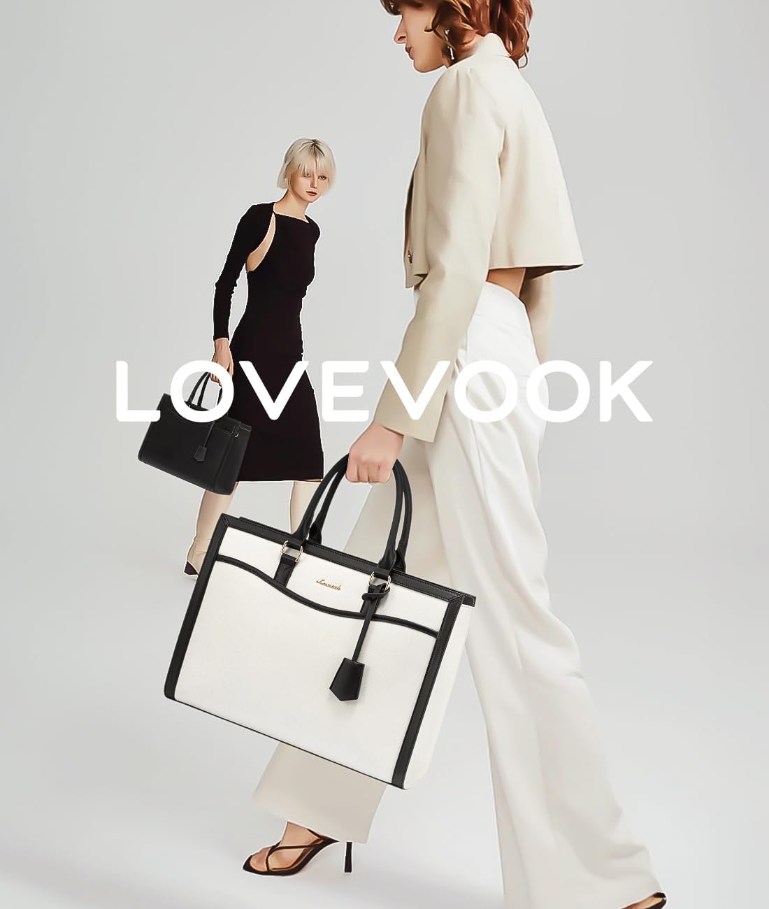 LOVEVOOK Laptop Tote Bag for Women, Office Work Bag Briefcase fit for 15.6 inch Laptop, Large Capacity Teacher Bag Handbag - Image 4