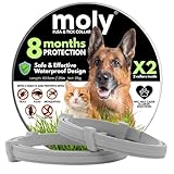 MOLY x2 Collar Anti Pulgas y Garrapatas para Perros y Gatos 63,5 cm | Protector Antiparasitario Animales | 8 Meses Protección Animales Domésticos Pequeños, Medianos y Grandes contra Piojos y Mosquitos