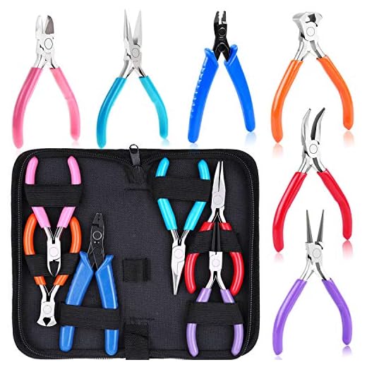 Jewelry Pliers, Acejoz 6pcs Jewelry Making Tools Kit Includs Needle Nose Pliers, Round Nose Pliers, Wire Cutters, Crimping Pliers, Bent Nose Pliers, End Nippers for Beading Craft