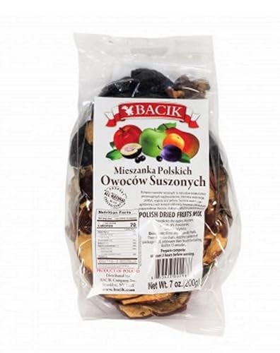 Mezcla de frutas secas "BACIK" Owoce Suszone para compota de frutas caseras clásicas (Kompot) Bebida 7.05 oz7.00 Oz Producto de Polonia