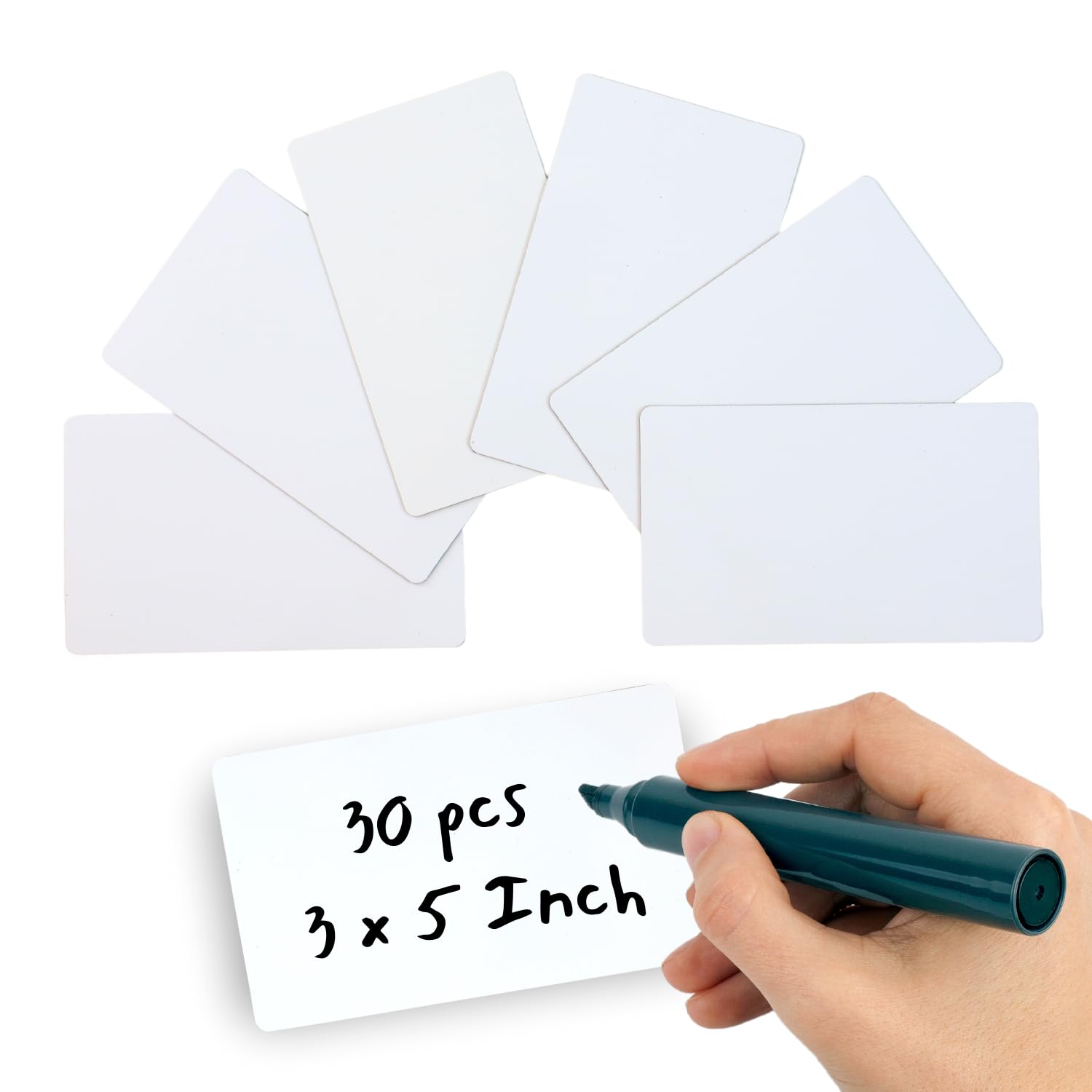 Availey 30 Pieces (5 x 3) - White Magnetic Dry Erase Labels - Reusable Strips for Classroom Home Office Garage Refrigerator Blank Writable Erasable