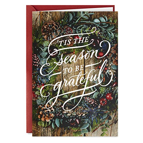 Hallmark Boxed Christmas Cards, Season to be Grateful (16 Cards and 17 Envelopes)