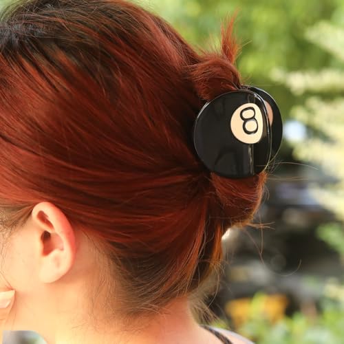 Personfun H523 Black 8 Ball Golf Club Hair Claw Clip For Women, 5.4Cm/2.12 Inches, Acetate Hair Claw thumb #3