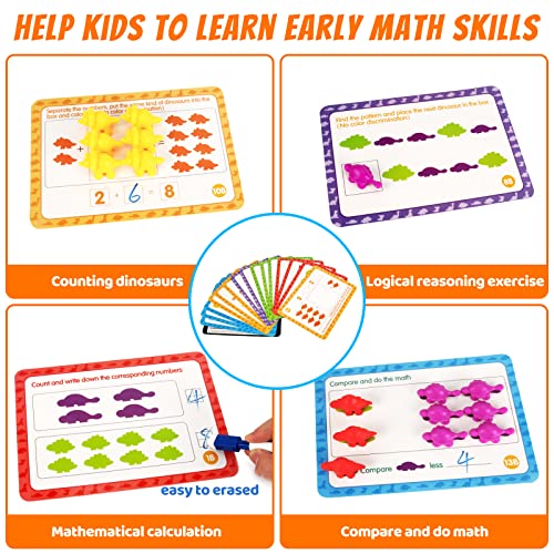 Juxue Counting Dinosaurs Color Sorting Toys For Toddlers 1-3, Fine Motor Skills Montessori Toys For 2 3 4 5 Year Old, Counting Bears Math Manipulatives For Preschool Kindergarten Learning Activities #TOP5