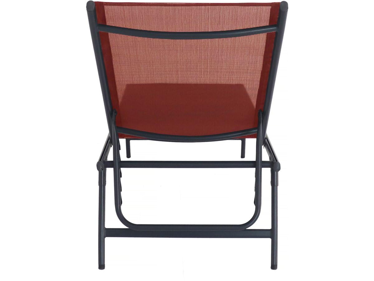 Habitat et Jardin Lot de 2 Bains de Soleil en métal Sublima - 180 x 54 x 104 cm - Terracotta