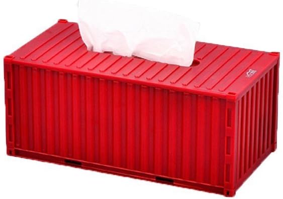 Decor Plastic Container Shipping Tissue Box Cover (Red)