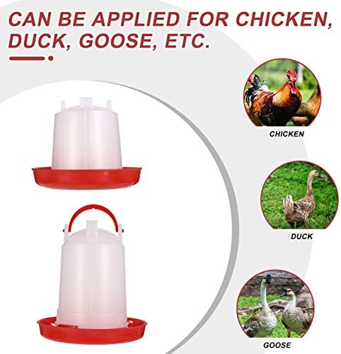 Balacoo 2Pcs Poultry Water Feeder Plastic Chicken Hen Drinker Waterer Food Dispenser Bottle for Farming Coop Goose Duck Feeding (White)