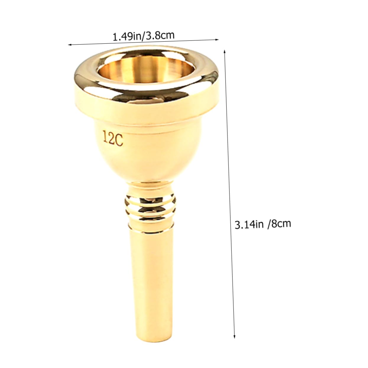 GALPADA Gold Plated Trumpet Mouthpiece Comfortable Practice Accessory for Students Professionals present for Trumpeters Durable Wear Resistant Design for Various Occasions