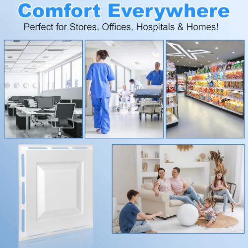 4-Pack 4-Way Ceiling Air Diverter 24"x24", Ceiling Vent Deflector for 2'x2' Drop Ceiling Vent, Commercial Air Vent Diverter for Offices, Classrooms, and Commercial Spaces, Tool-Free Installation by Qnemaei - Image 6
