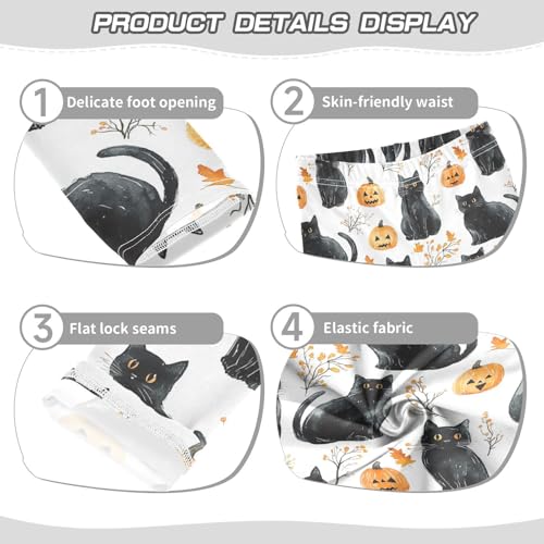 Girls Leggings Halloween Black Cats Soft Toddler Leggings for Girls Kids Pants Size 4T-10T3