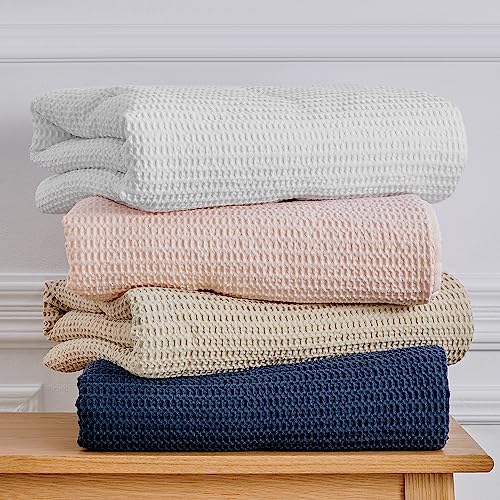 Image of Levtex Baby - Mills Waffle Crib Bed Set - Baby Nursery Set - Navy - Navy Textured Waffle - 4 Piece Set Includes Quilt, Fitted Sheet, Dust Ruffle and Rope Basket