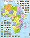 Larsen K13 Mapa político de África, edición en Inglés, Puzzle de Marco con 70 Piezas
