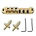 1 Set Guitar Roller Bridge, Alloy Roller Saddle Bridge Replacement Part Electric Guitar Set for Style 6-String Electric Guitar (Gold)