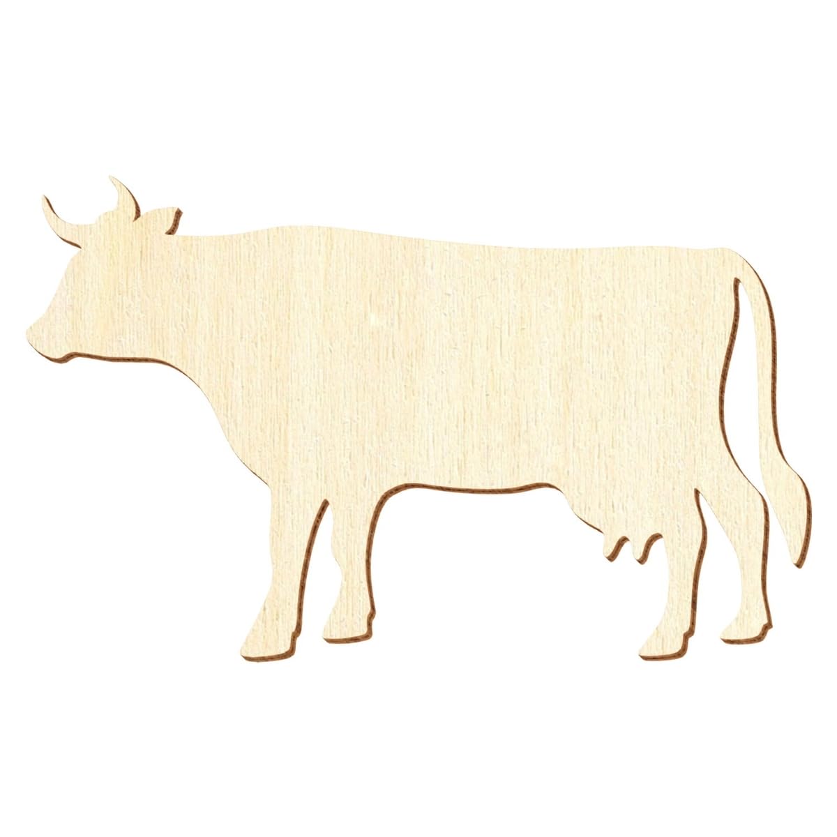 Mucca in legno V1 – Decorazione fai da te, 3 – 50 cm, dimensioni: 5 cm, confezione da 100 pezzi