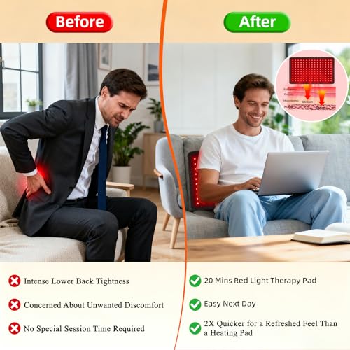 Red Light Therapy for Body, 20" Large 660nm 850nm LED Near Infrared Redlight Therapy Pad B - image 5