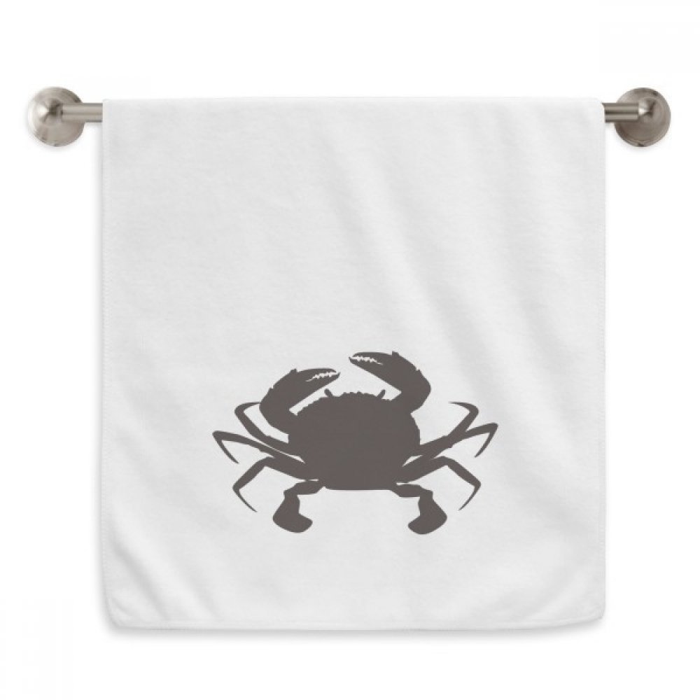 Serviette crabe noir motif organisme marin essuie-mains blanc 13x29