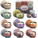 Velas Aromáticas, Velas de Aromaterapia, 12PC Velas Perfumadas Relajantes, Cera de Soja 100%, Alivio del Estrés y...