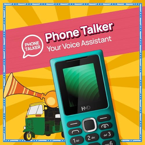 Image of HMD 100 Keypad Mobile Phone | Single SIM, Long Lasting Battery, Durable Design, Wireless FM Radio, Phone Talker, 1-Year Replacement Guarantee | Teal