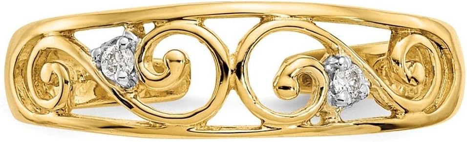 14k Yellow Gold .02ct Diamond Scroll Toe Ring