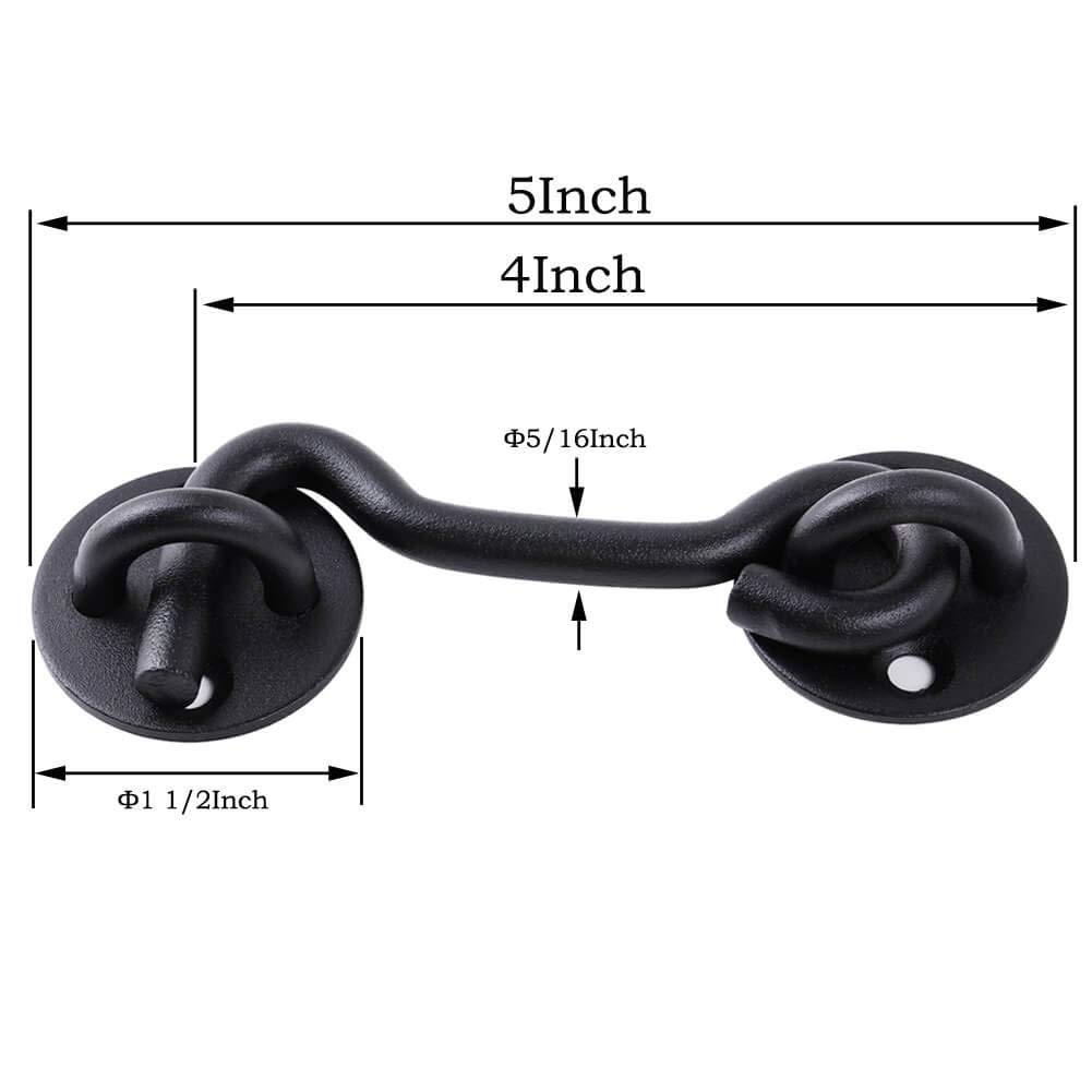 Buy 4 Inch Cabin Hook Door Latch Hook and Eye Latch Lock for Sliding
