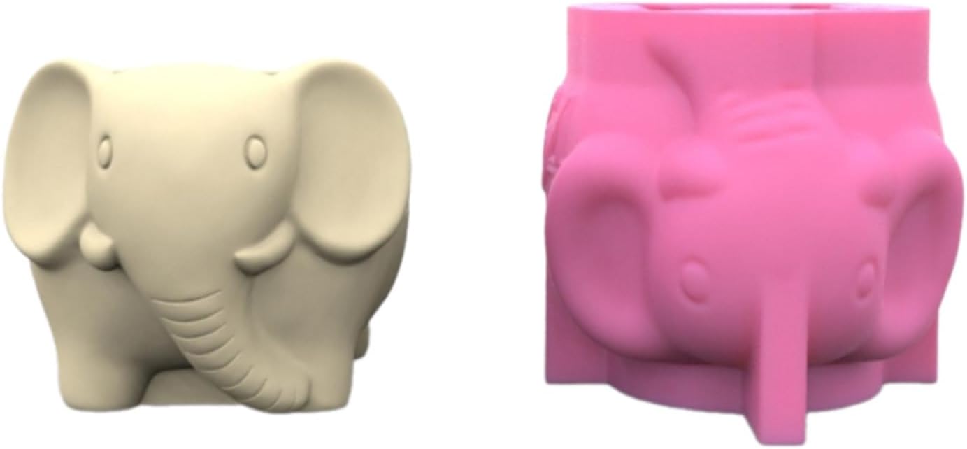 Plant Vase Silicone Mold Gypsum Planter Elephant Shaped Shaped Pen Holder Jewelry Making Supplies Unique Gift Item