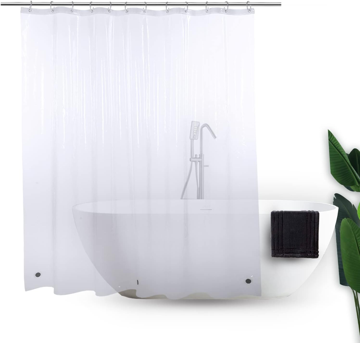 Amazon.com: YISURE Short Shower Curtain Liner 48 Inch Length, Clear ...