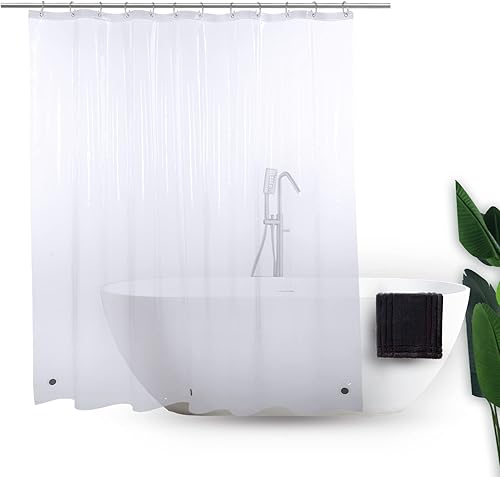 Miniatura 1 de Cortina de ducha corta de 60 pulgadas de largo, 72 x 60 pulgadas, vinilo grueso transparente, impermeable, juego de cortinas de ducha cortas con 3